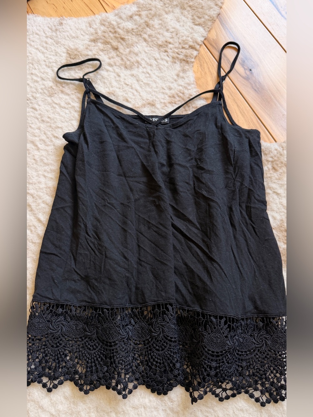 Express lace black tank top small